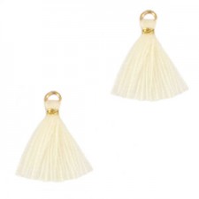 Quaste Ibiza Style 1.5cm Gold - almond oil white